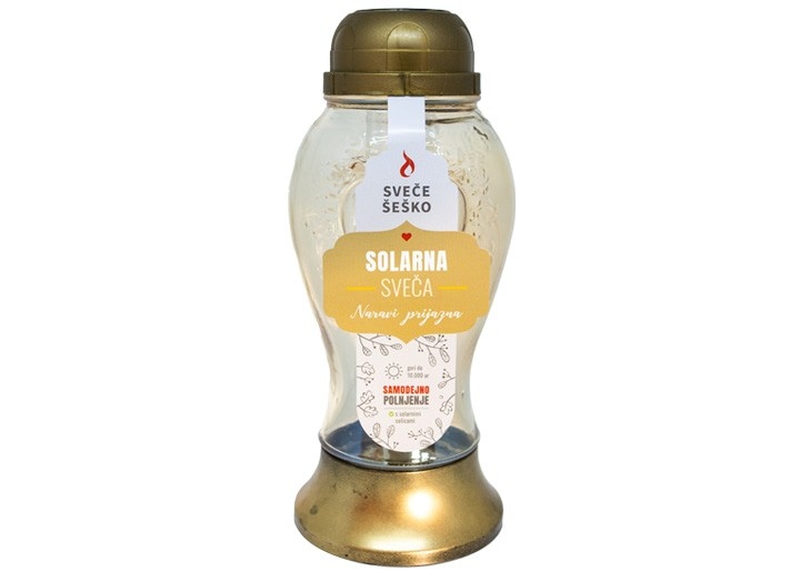 Steklena solarna sveča Bučka SVEČARSTVO ŠEŠKO - Akcija v trgovini E.Leclerc