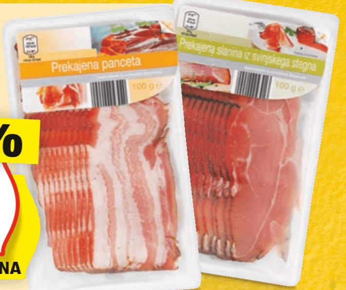 Prekajena slanina/Panceta 100 g - Akcija v trgovini Hofer