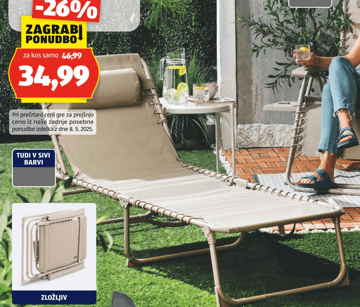 BELAVI Ležalnik z jeklenim ogrodjem - Akcija v trgovini Hofer