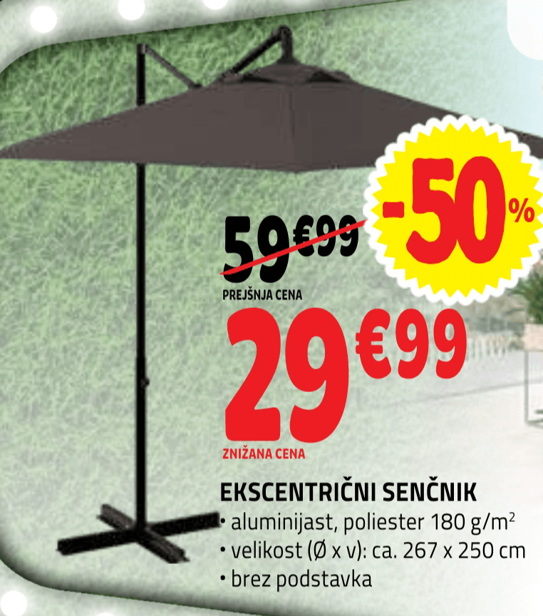 Ekscentrični senčnik - Akcija v trgovini E.Leclerc