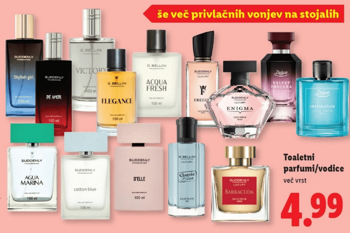 Toaletni parfumi/vodice - Akcija v trgovini Lidl