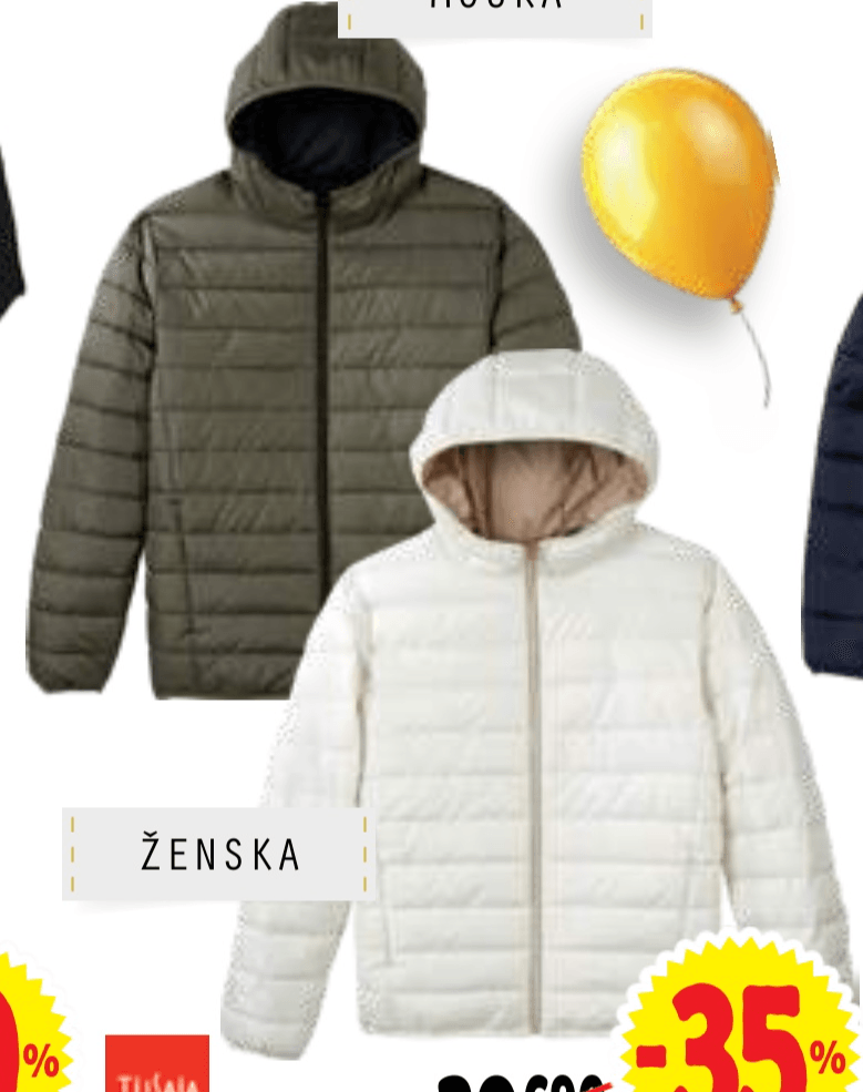 Moška ali ženska obojestranska jakna Tissaïa - Akcija v trgovini E.Leclerc