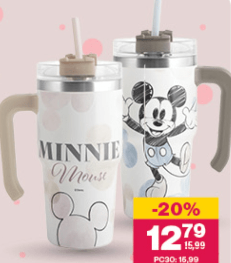 Termo lonček Mickey ali Minnie Mouse 590 ml - Akcija v trgovini Mercator