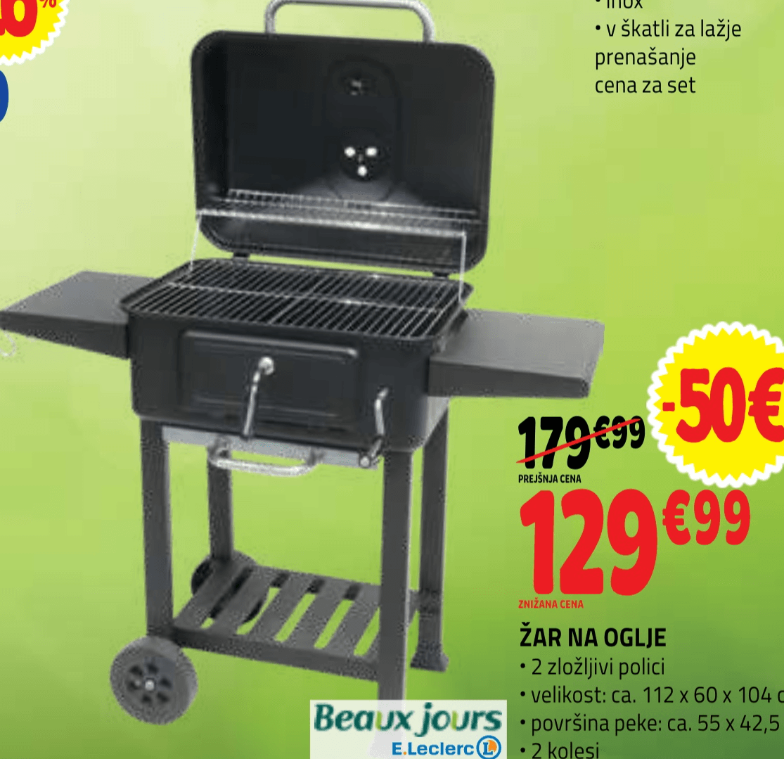 Žar na oglje Beaux jours E.Leclerc - Akcija v trgovini E.Leclerc