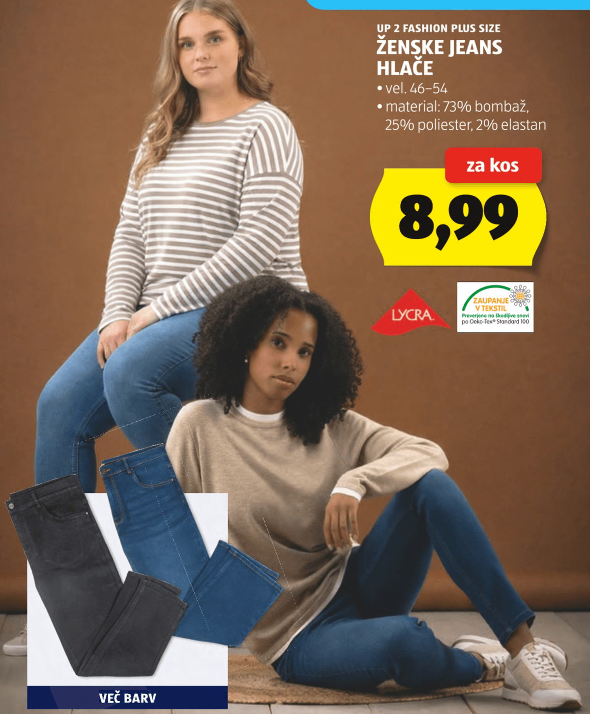 Ženske jeans hlače UP 2 FASHION PLUS SIZE - Akcija v trgovini Hofer