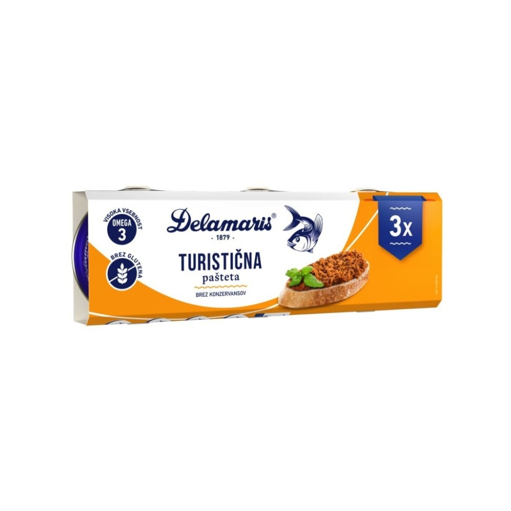 Turistična pašteta Delamaris 3 x 95 g, 95 g ali 50 g Akcija v trgovini Mercator