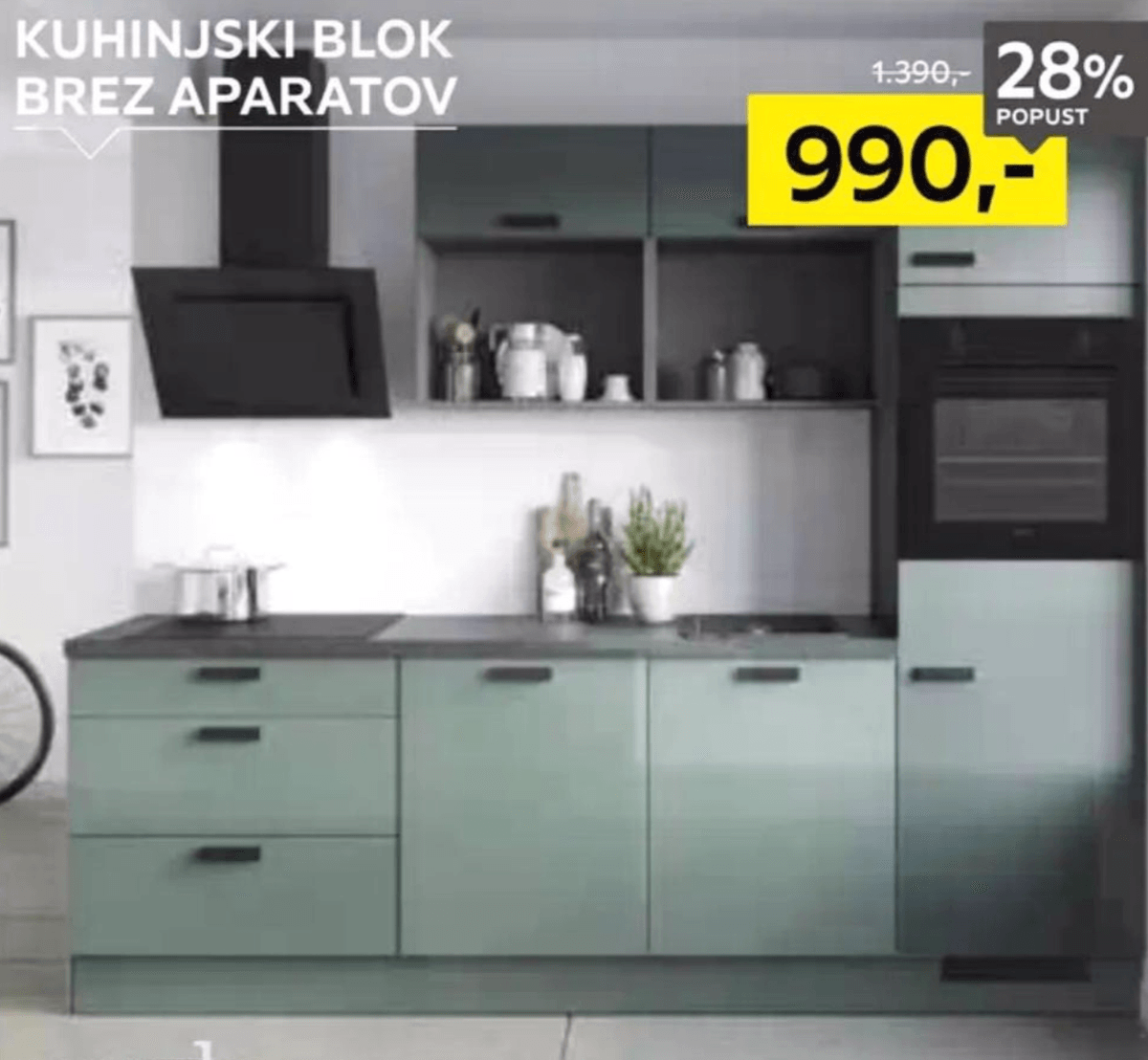 Kuhinjski blok brez aparatov Venda 260 cm - Akcija v trgovini Lesnina