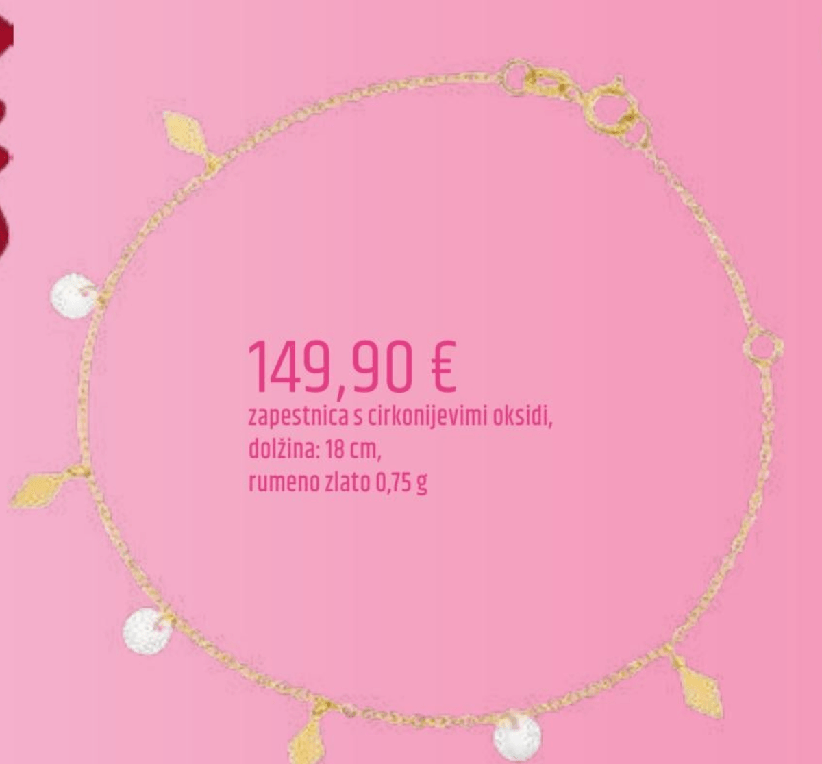 Zapestnica s cirkonijevimi oksidi 0,75 g - Akcija v trgovini E.Leclerc