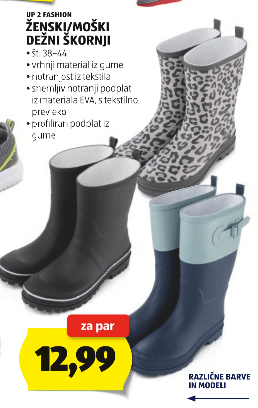 Ženski/Moški Dežni Škornji UP 2 FASHION - Akcija v trgovini Hofer