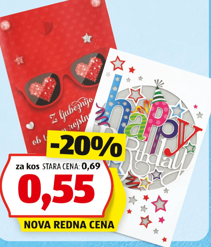 Voščilnica - Akcija v trgovini Hofer