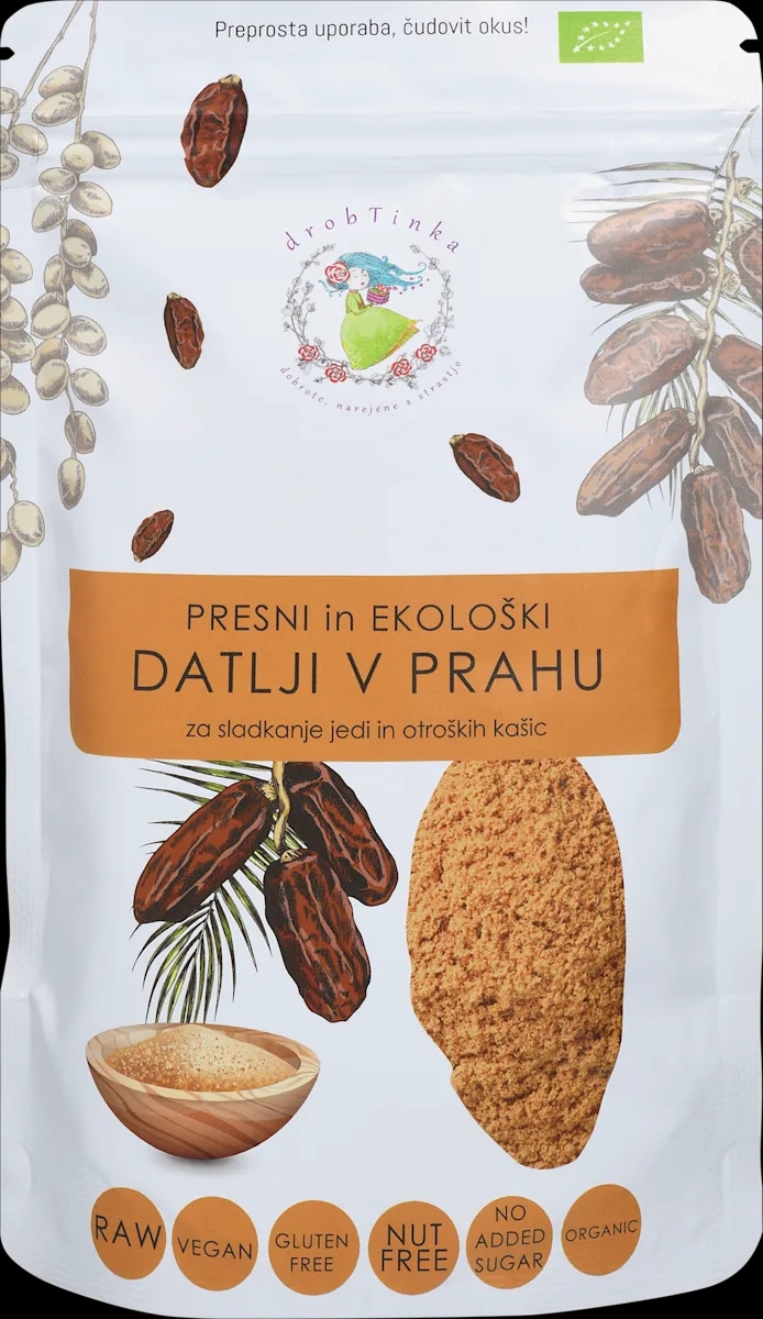 drobTinka presni in ekološki datlji v prahu 300 g Akcija v trgovini Dm