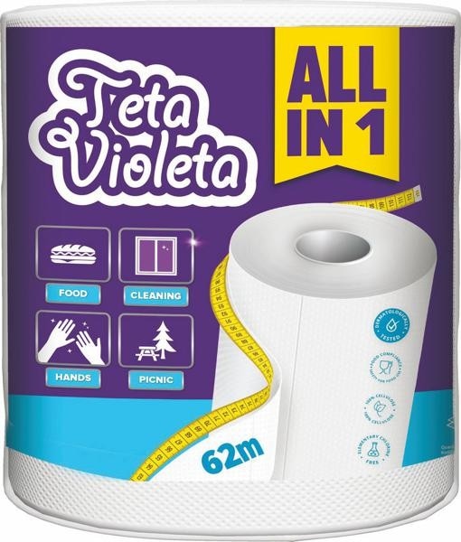 Teta Violeta papirne brisače All in1 2-slojne 62 m Akcija v trgovini Jager