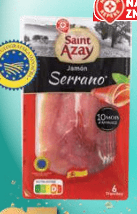 Pršut Jamón Serrano Saint Azay 100 g - Akcija v trgovini E.Leclerc