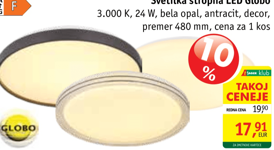 Svetilka stropna LED Globo - Akcija v trgovini Jager