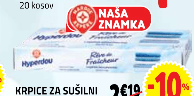 Krpice za sušilni stroj Hyperdou 20/1 - Akcija v trgovini E.Leclerc