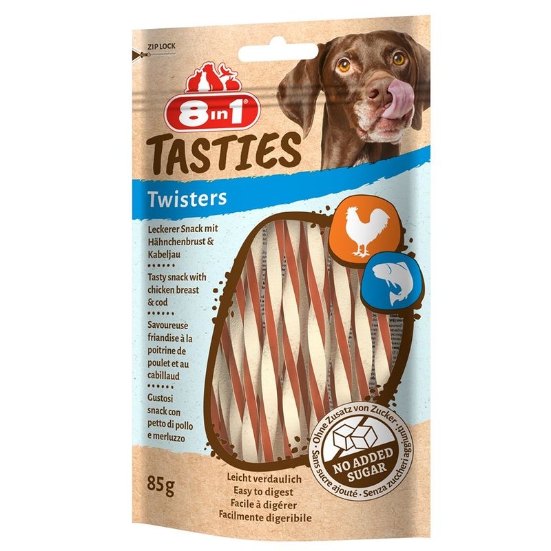8IN1 TASTIES pasji priboljški 85g (Twisters), 113g (Triple Flavour) - Akcija v trgovini Mueller