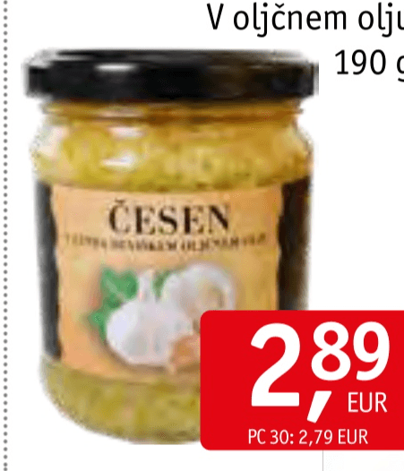 Česen v oljčnem olju 190 g - Akcija v trgovini Jager
