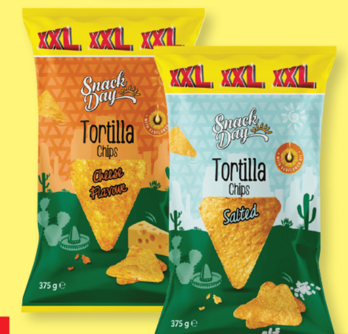 Snack Day Tortilla čips XXL 375 g - Akcija v trgovini Lidl