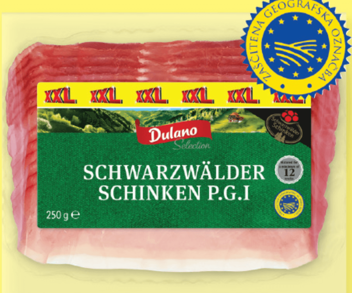 Dulano Schwarzwaldska šunka XXL 250 g - Akcija v trgovini Lidl