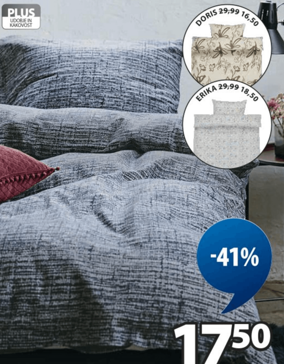 Posteljnina FILIPPA 140x200+50x70/75 cm - Akcija v trgovini Jysk