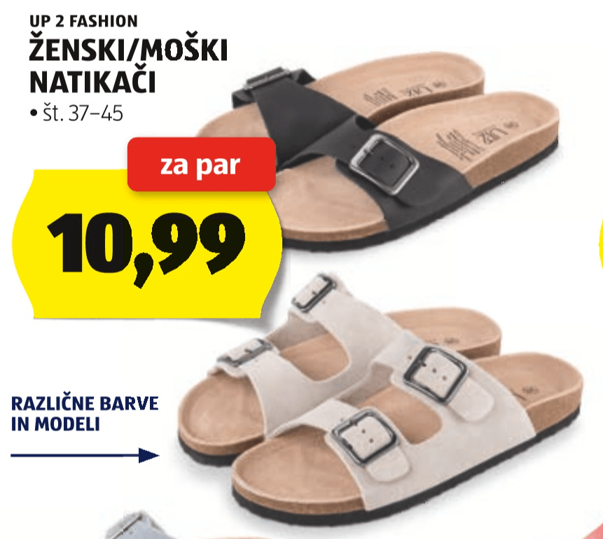 Ženski/Moški Natikači UP 2 FASHION - Akcija v trgovini Hofer