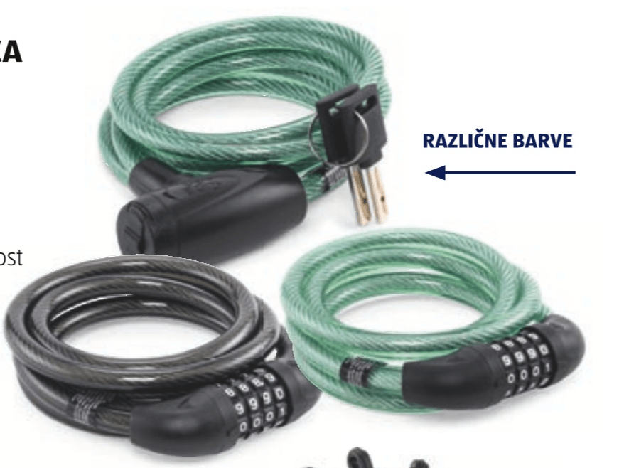 Spiralna ključavnica za kolo RIDE + GO - Akcija v trgovini Hofer