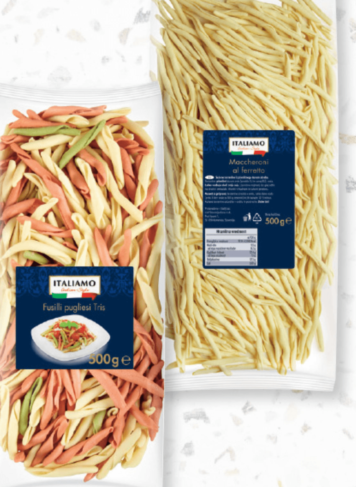 ITALIAMO Testenine „Fusilli pugliesi Tris“/„Maccheroni al ferretto“ 500 g - Akcija v trgovini Lidl