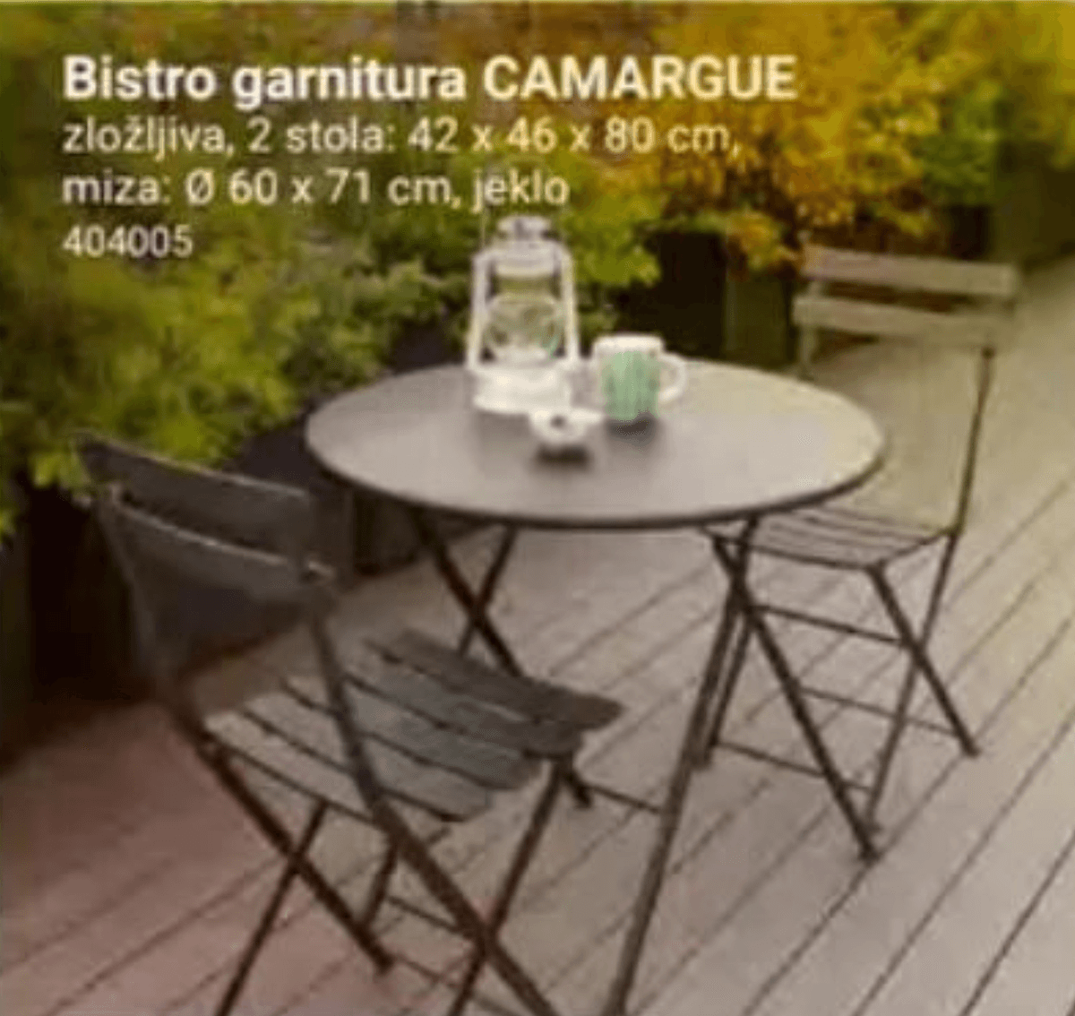 Bistro garnitura CAMARGUE - Akcija v trgovini Pevex