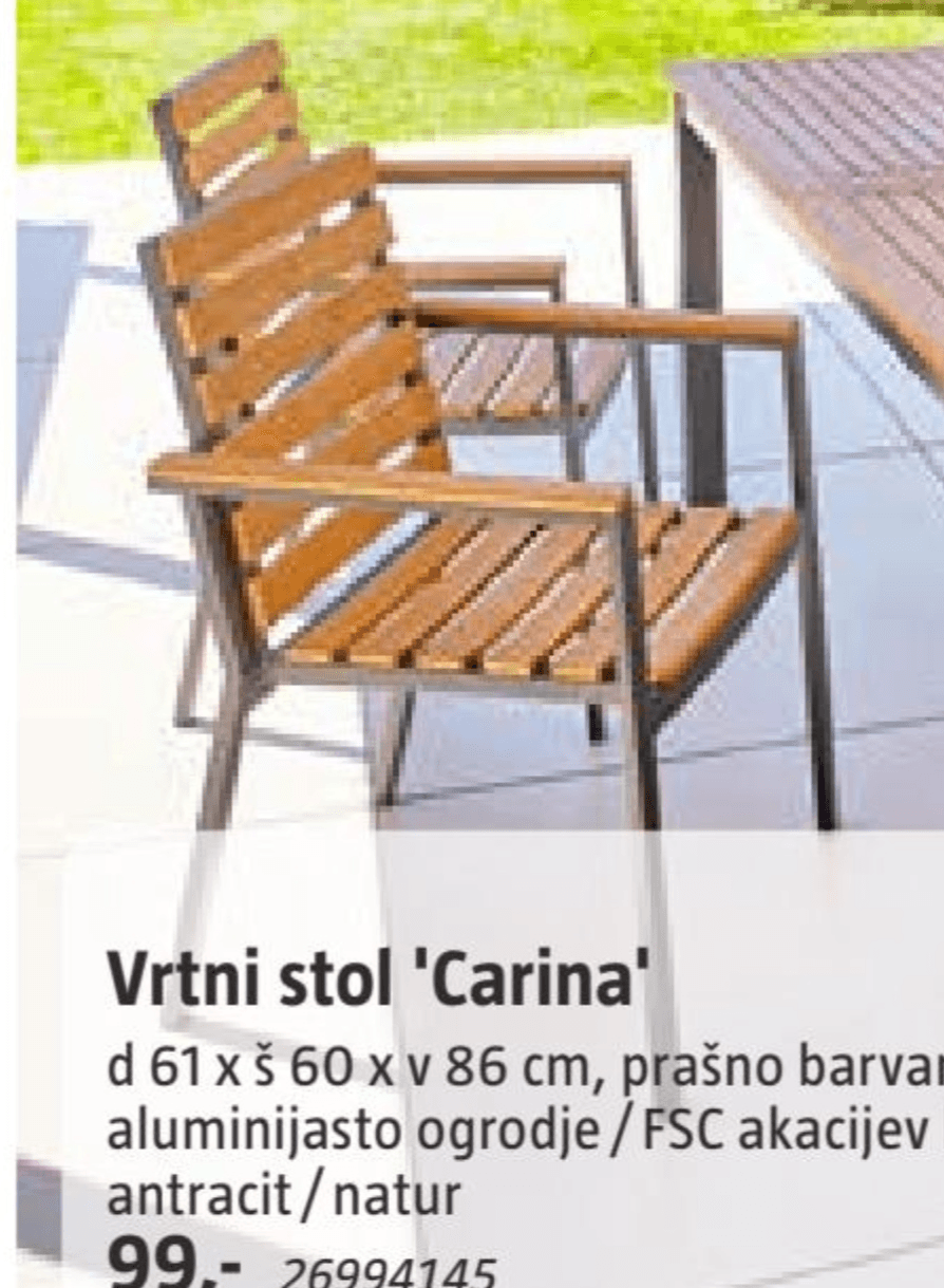 Vrtni stol 'Carina' - Akcija v trgovini Bauhaus