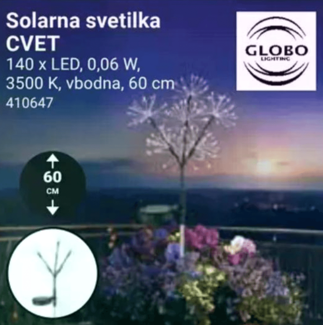 Solarna svetilka CVET - Akcija v trgovini Pevex