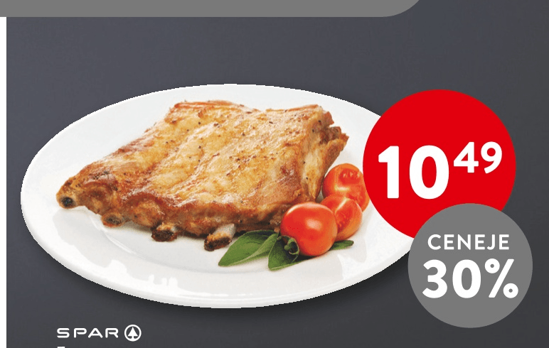 Pečena svinjska rebra SPAR - Akcija v trgovini Spar