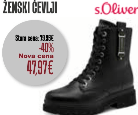 Ženski čevlji s.Oliver - Akcija v trgovini Jager