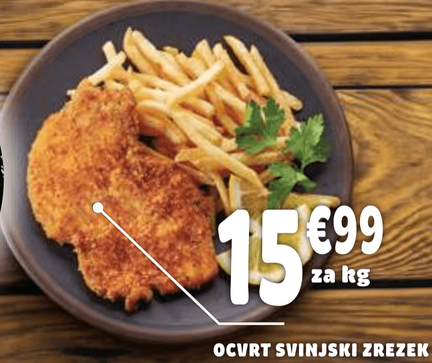 Ocvrt svinjski zrezek - Akcija v trgovini E.Leclerc