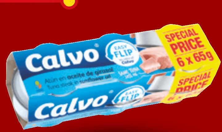 Tuna v sončničnem olju Calvo 6 x 65 g - Akcija v trgovini Spar