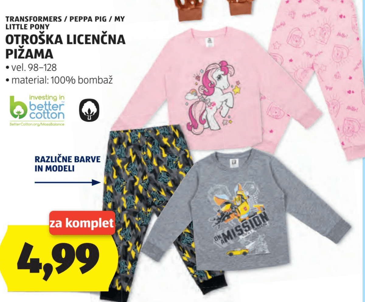 Otroška licenčna pižama - Akcija v trgovini Hofer