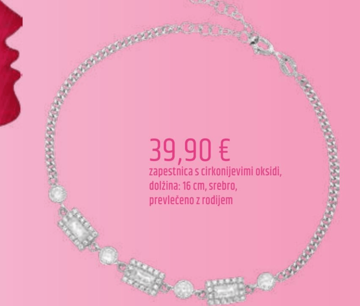 Zapestnica s cirkonijevimi oksidi - Akcija v trgovini E.Leclerc