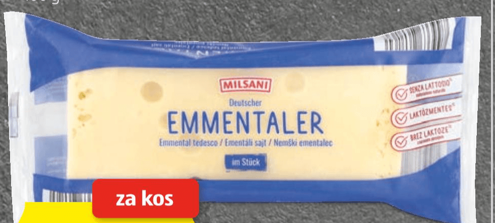 Milsani Sir Emmentalec 400 g - Akcija v trgovini Hofer