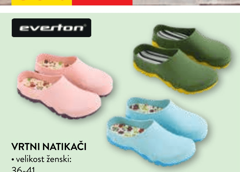 Vrtni natikači everton - Akcija u trgovini Spar