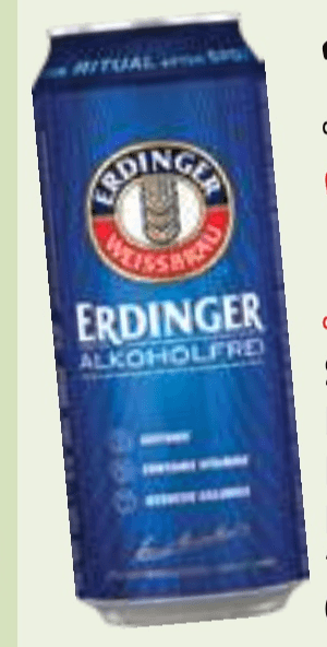 Svetlo brezalkoholno pšenično pivo Erdinger 0,5 l - Akcija v trgovini E.Leclerc