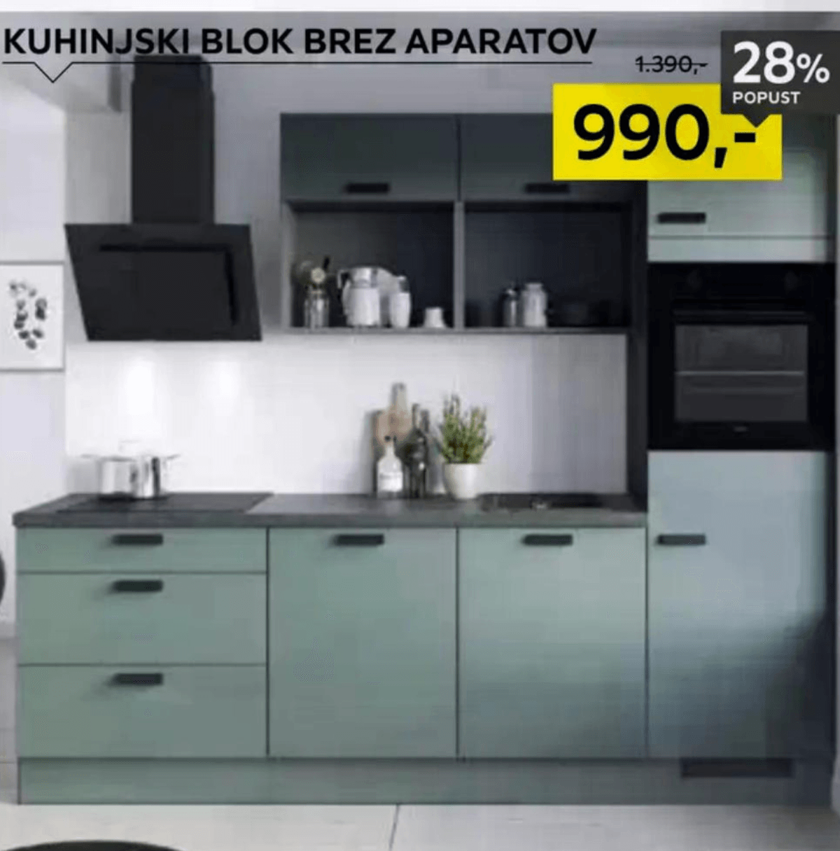 Kuhinjski blok brez aparatov - Akcija v trgovini Lesnina