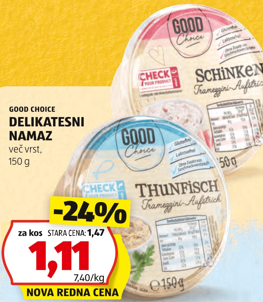 GOOD CHOICE DELIKATESNI NAMAZ 150 g - Akcija v trgovini Hofer