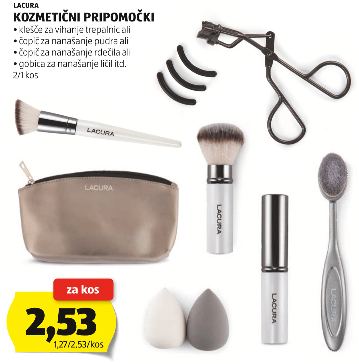 Kozmetični pripomočki 2/1 kos Lacura - Akcija v trgovini Hofer