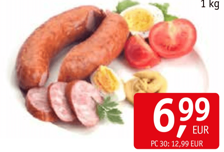 Domača klobasa s špilo 1 kg - Akcija v trgovini Jager
