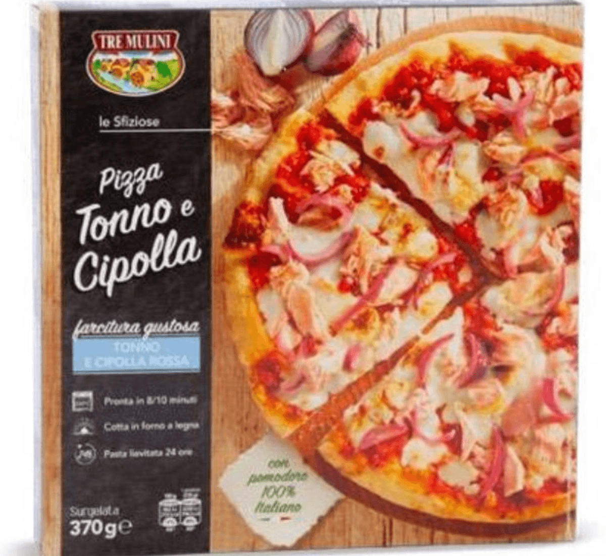 Pica s tunino in čebulo 370 g TRE MULINI - Akcija v trgovini Eurospin
