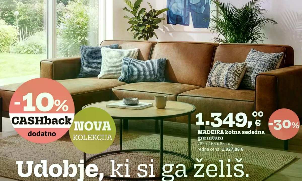 MADEIRA kotna sedežna garnitura - Akcija v trgovini Prima