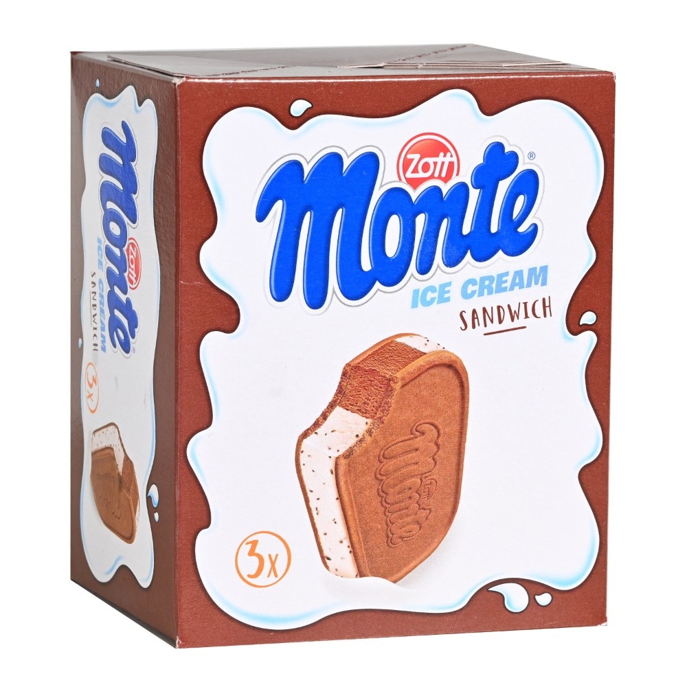 Sladoled Monte Sendvič 3 x 120 ml Zott - Akcija v trgovini Tuš