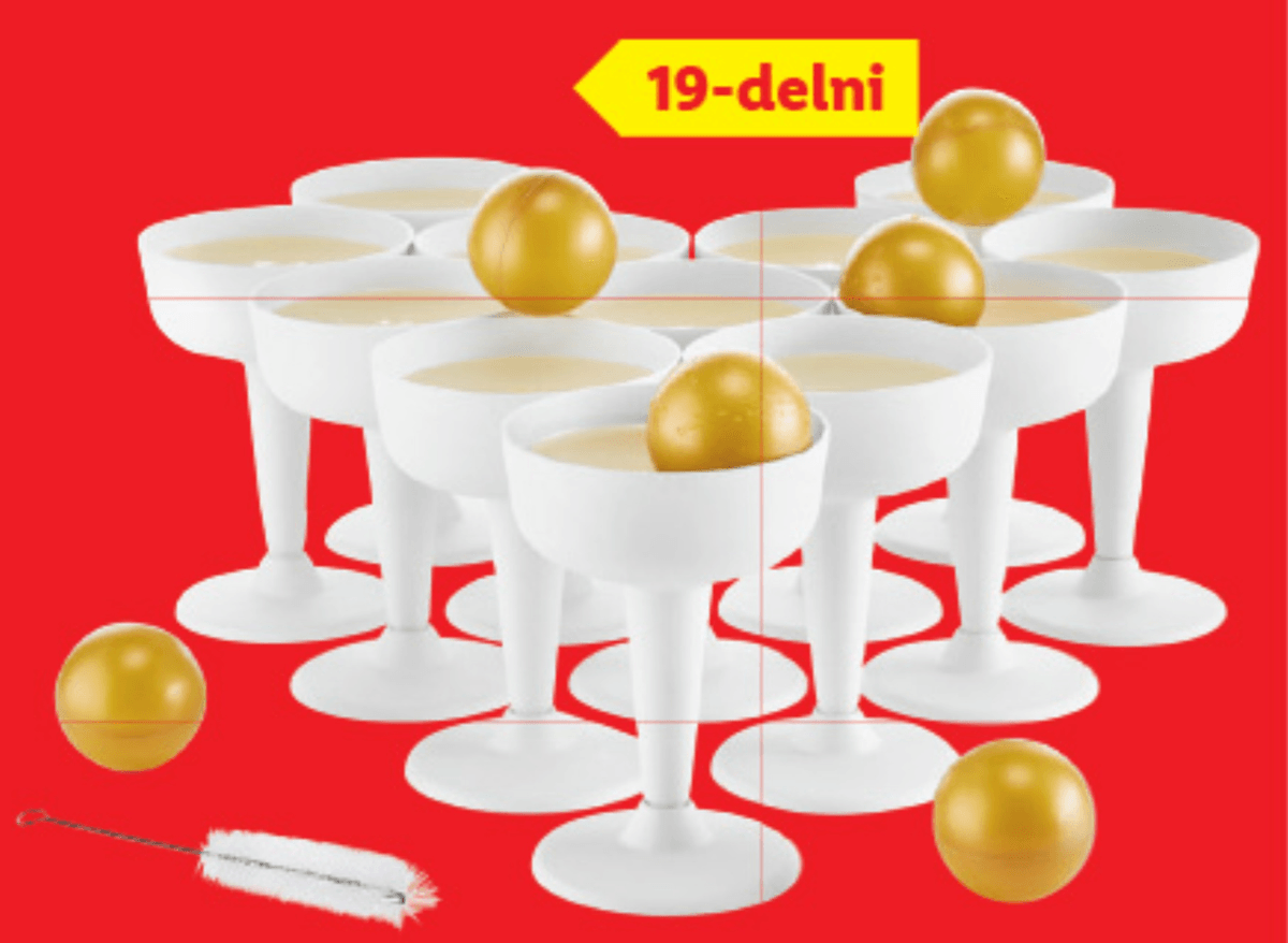 LIVARNO Komplet za „Proseccopong“ 19-delni - Akcija v trgovini Lidl