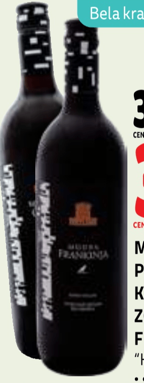 Metliška črnina P.T.P. ali kakovostno vino ZGP Modra Frankinja - Akcija v trgovini E.Leclerc