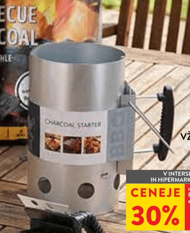 Kovinski vžigalnik za oglje 30,5 cm - Akcija v trgovini Spar