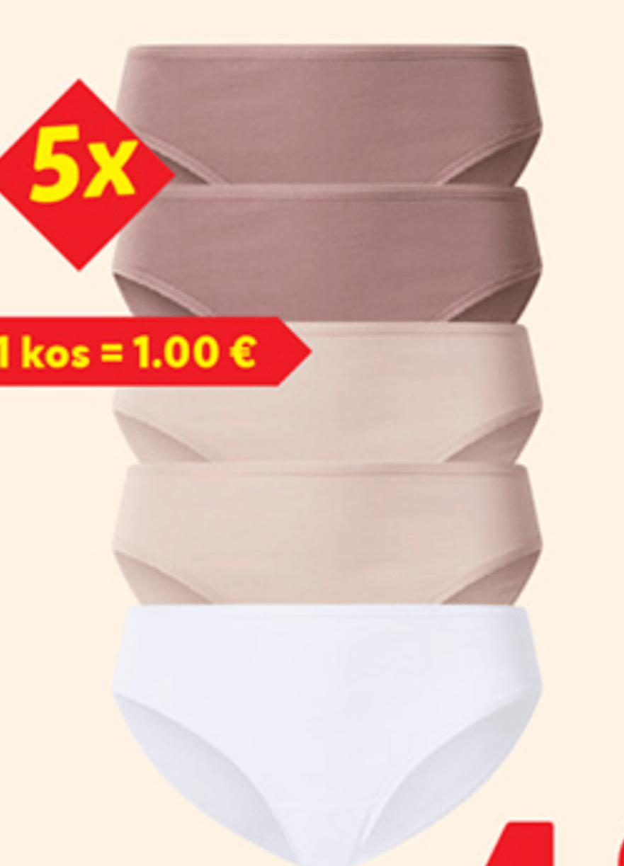 ESMARA Ženske spodnjice 5 kosov Akcija v trgovini Lidl